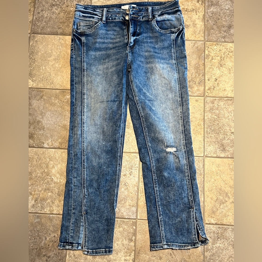 Vervet faded denim cropped jeans